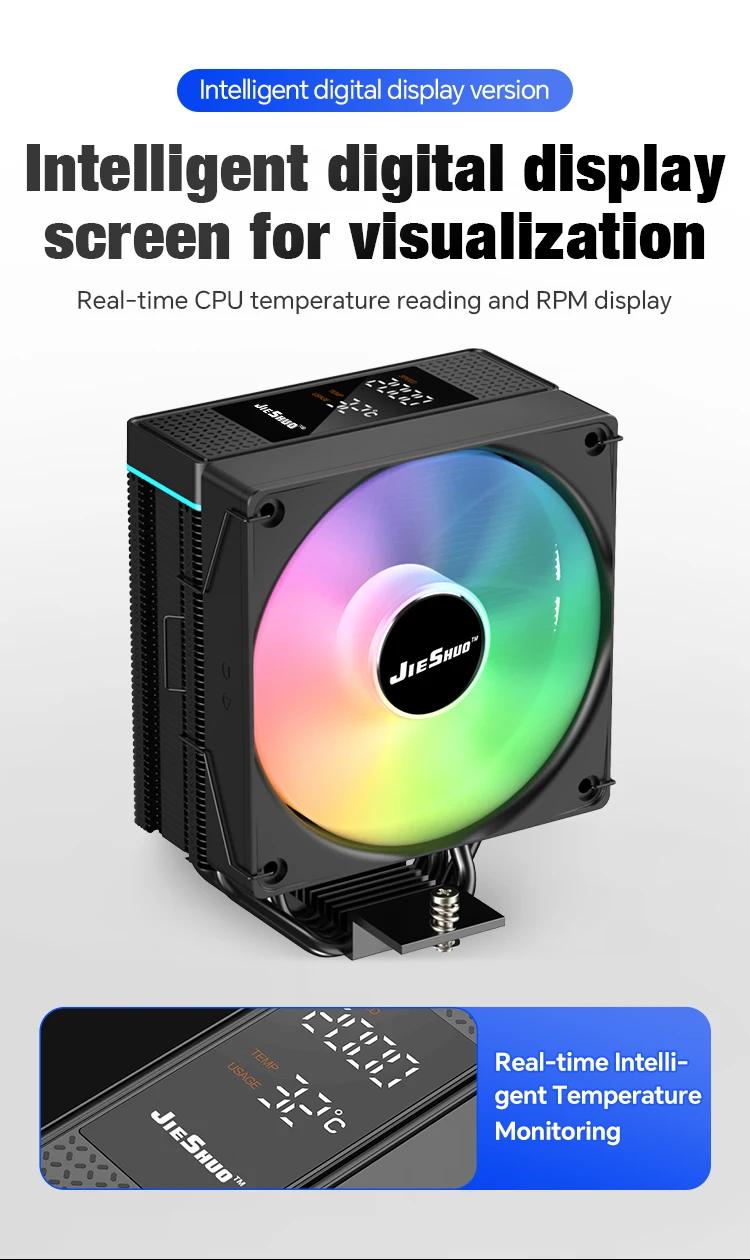 jieshuo 2501 digital display cpu cooler